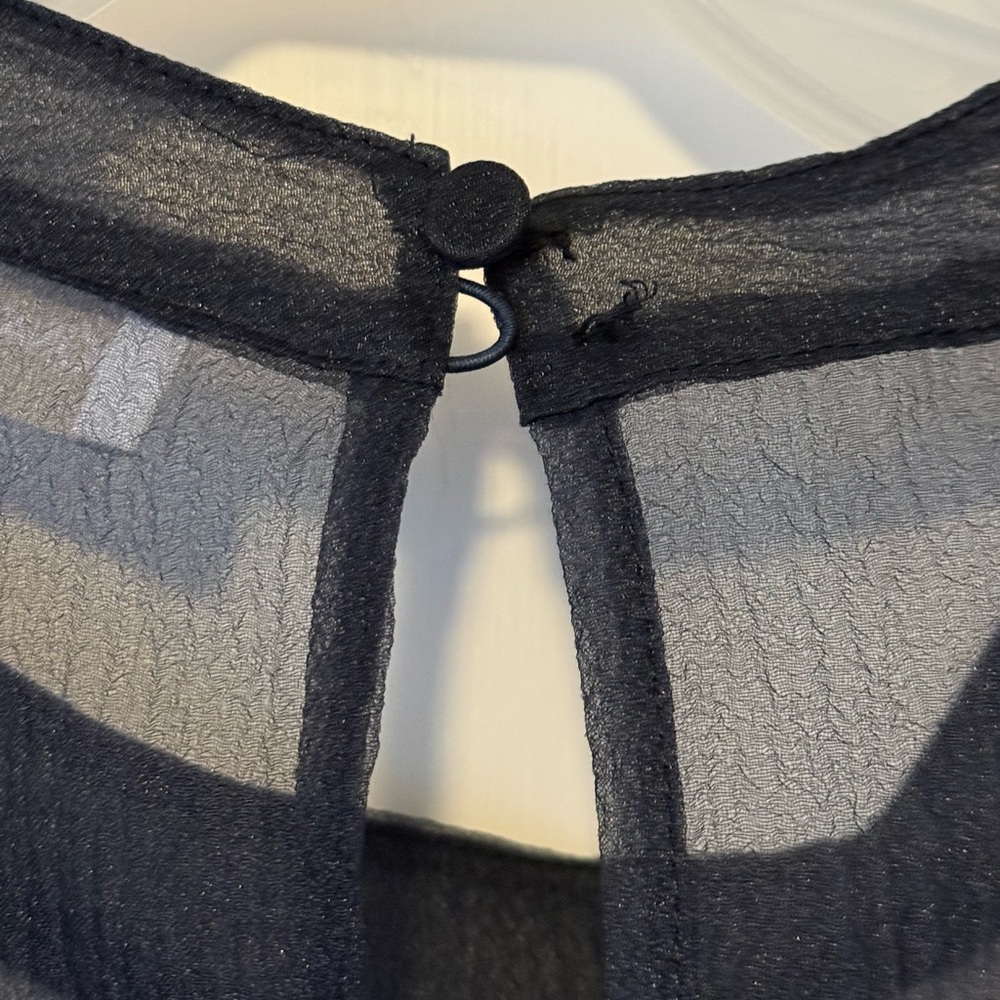 Jonathan Simkhai Midnight Blue Sheer Blouse - Picture 6 of 6